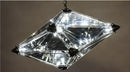 GobekUsa Diamond Glass LED Pendant Light Smoky Gray Amber Hanging Lamp for Living Room