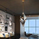 GobekUsa Diamond Glass LED Pendant Light Smoky Gray Amber Hanging Lamp for Living Room