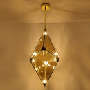 GobekUsa Diamond Glass LED Pendant Light Smoky Gray Amber Hanging Lamp for Living Room