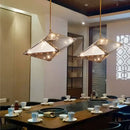 GobekUsa Diamond Glass LED Pendant Light Smoky Gray Amber Hanging Lamp for Living Room