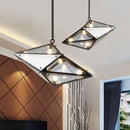 GobekUsa Diamond Glass LED Pendant Light Smoky Gray Amber Hanging Lamp for Living Room