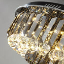 GobekUsa Crystal LED Chandelier: Modern Smoky Gray Clear Cristal Lighting for Big Living Room