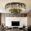 GobekUsa Crystal LED Chandelier: Modern Smoky Gray Clear Cristal Lighting for Big Living Room