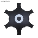 GobekUsa Modern Snowflake Outdoor LED Wall Light- Plastic, 6-Bulb Flush Mount Sconce in Black- Warm/White Light