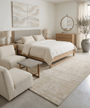 Beige Modern Area Rug - Hand Woven 100 Percent Natural Wool Fibers