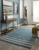 Blue Hand Tufted Premium Wool Area Rug - Modern Solid Design