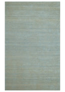 Modern Solid Design Green And Blue 5x8 Hand Knotted Wool Area Rug