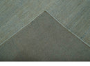 Modern Solid Design Green And Blue 5x8 Hand Knotted Wool Area Rug