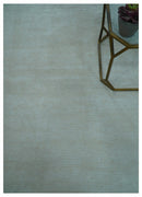 Modern Solid Design Ivory 5x8 Hand Woven Wool Area Rug