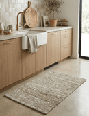 Modern Solid Design Natural Brown Hand Knotted Wool Rug