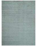 Modern Solid Design Silver Hand Knotted 9x12 Wool Area Rug