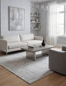Modern Silver Hand Loom Viscose Area Rug 5x8 - Refined Sheen