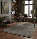 Olive Gray Bamboo Silk Area Rug 5x7 - Flatwoven Scandinavian