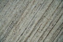 Modern Solid Self Design Abstract Handloom Ivory, Silver and Brown 8x10 Contemporary Wool Area Rug | TRD10282810S