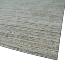 Modern Solid Self Design Abstract Handloom Ivory, Silver and Brown 8x10 Contemporary Wool Area Rug | TRD10282810S
