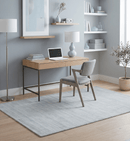 Silver and White Blended Wool Flatwoven Area Rug 5x7 - Scandinavian