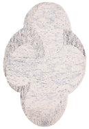 Modern Speckled stripes Ivory Hand Tufted 5x8 Wool Area Rug