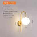GobekUsa Glass Shade Gold Wall Lamp Bedroom Bedside Spherical Aisle Light