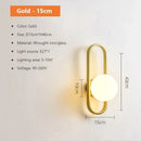 GobekUsa Glass Shade Gold Wall Lamp Bedroom Bedside Spherical Aisle Light