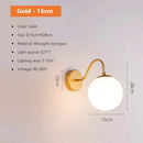 GobekUsa Glass Shade Gold Wall Lamp Bedroom Bedside Spherical Aisle Light