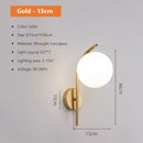 GobekUsa Glass Shade Gold Wall Lamp Bedroom Bedside Spherical Aisle Light