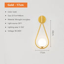 GobekUsa Glass Shade Gold Wall Lamp Bedroom Bedside Spherical Aisle Light