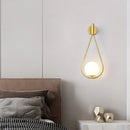 GobekUsa Glass Shade Gold Wall Lamp Bedroom Bedside Spherical Aisle Light