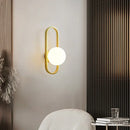 GobekUsa Glass Shade Gold Wall Lamp Bedroom Bedside Spherical Aisle Light