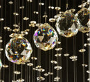 GobekUsa Crystal Pendant Chandelier for Staircase Hotel Bedroom Hanging Lamp