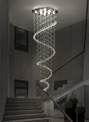 GobekUsa Crystal Pendant Chandelier for Staircase Hotel Bedroom Hanging Lamp