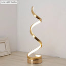 GobekUsa Sleek Spiral Ribbon Metal Table Lamp: Simplicity Black/White/Gold LED Task Lighting with Circle Pedestal in Warm/White Light