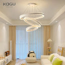 GobekUsa Circle Rings LED Chandelier for Living & Dining Room - Modern Acrylic Aluminum Lighting