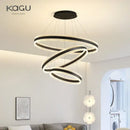 GobekUsa Circle Rings LED Chandelier for Living & Dining Room - Modern Acrylic Aluminum Lighting