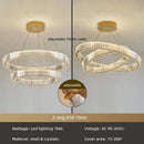 GobekUsa Crystal Circle LED Chandelier: Dimmable Pendant Lighting for Modern Stairs