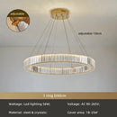 GobekUsa Crystal Circle LED Chandelier: Dimmable Pendant Lighting for Modern Stairs
