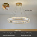 GobekUsa Crystal Circle LED Chandelier: Dimmable Pendant Lighting for Modern Stairs