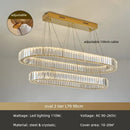 GobekUsa Crystal Circle LED Chandelier: Dimmable Pendant Lighting for Modern Stairs