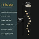 GobekUsa Crystal LED Ceiling Chandelier: Modern Spiral Kitchen Staircase Home Decoration Light