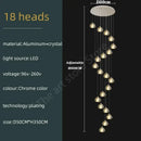 GobekUsa Crystal LED Ceiling Chandelier: Modern Spiral Kitchen Staircase Home Decoration Light