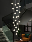 GobekUsa Crystal LED Ceiling Chandelier: Modern Spiral Kitchen Staircase Home Decoration Light