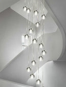 GobekUsa Crystal LED Ceiling Chandelier: Modern Spiral Kitchen Staircase Home Decoration Light