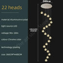 GobekUsa Crystal LED Ceiling Chandelier: Modern Spiral Kitchen Staircase Home Decoration Light