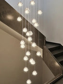 GobekUsa Crystal LED Ceiling Chandelier: Modern Spiral Kitchen Staircase Home Decoration Light