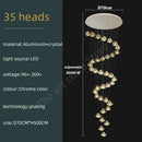 GobekUsa Crystal LED Ceiling Chandelier: Modern Spiral Kitchen Staircase Home Decoration Light