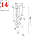 GobekUsa Crystal LED Ceiling Chandelier: Modern Spiral Kitchen Staircase Home Decoration Light