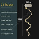 GobekUsa Crystal LED Ceiling Chandelier: Modern Spiral Kitchen Staircase Home Decoration Light