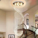 GobekUsa Crystal Staircase Chandelier: Modern LED Indoor Lighting for Living Room, Lobby, and Home