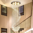 GobekUsa Crystal Staircase Chandelier: Modern LED Indoor Lighting for Living Room, Lobby, and Home