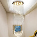 GobekUsa Crystal Staircase Chandelier: Modern LED Indoor Lighting for Living Room, Lobby, and Home