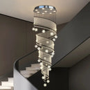 GobekUsa Crystal Star LED Chandelier for Villa Staircase & Living Room Lighting